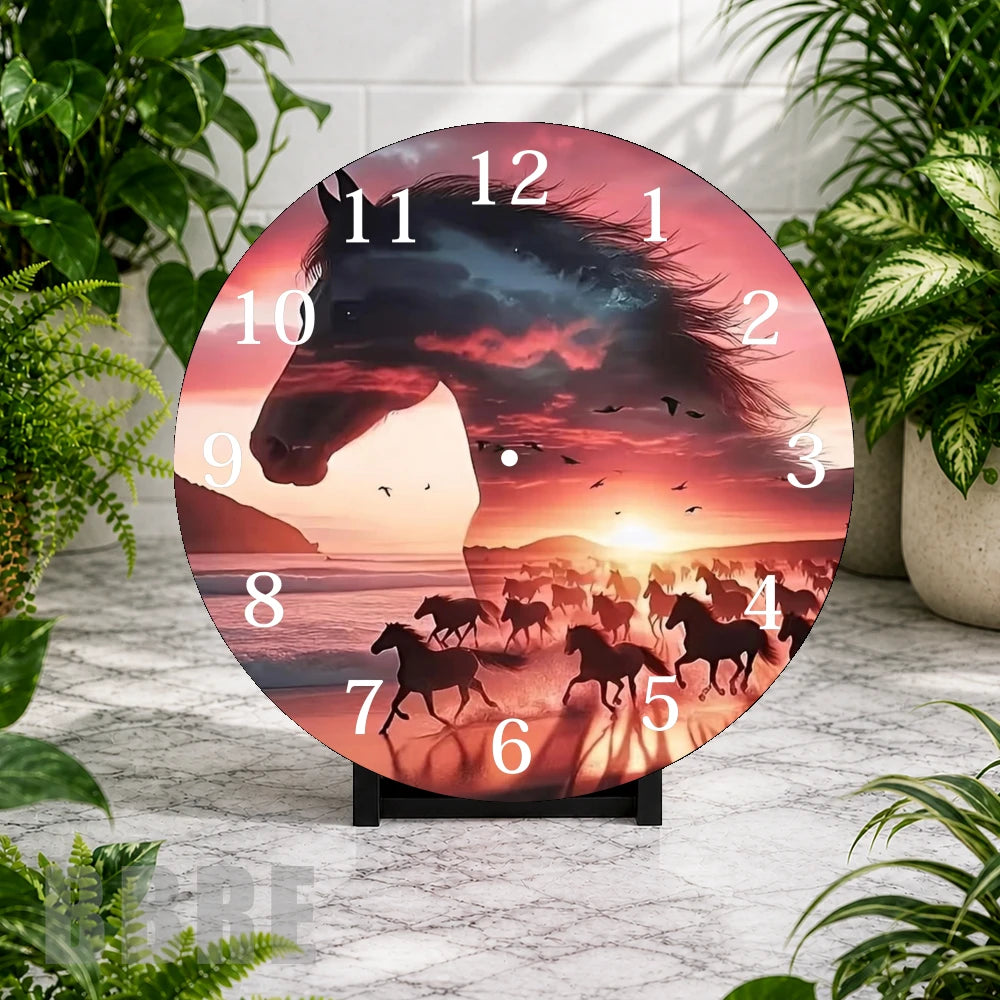 Majestic Horses 5 Clock Mockup,
