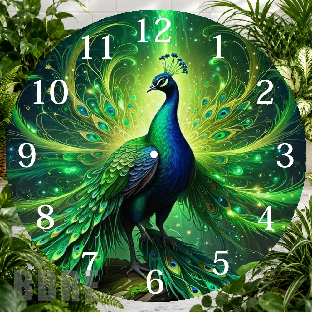 Peacock Elegance Clock Sublimation Wrap,