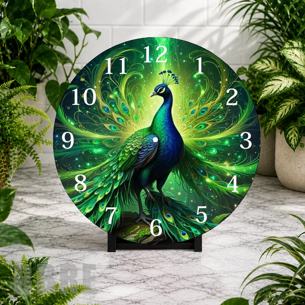 Peacock Elegance Clock Mockup,