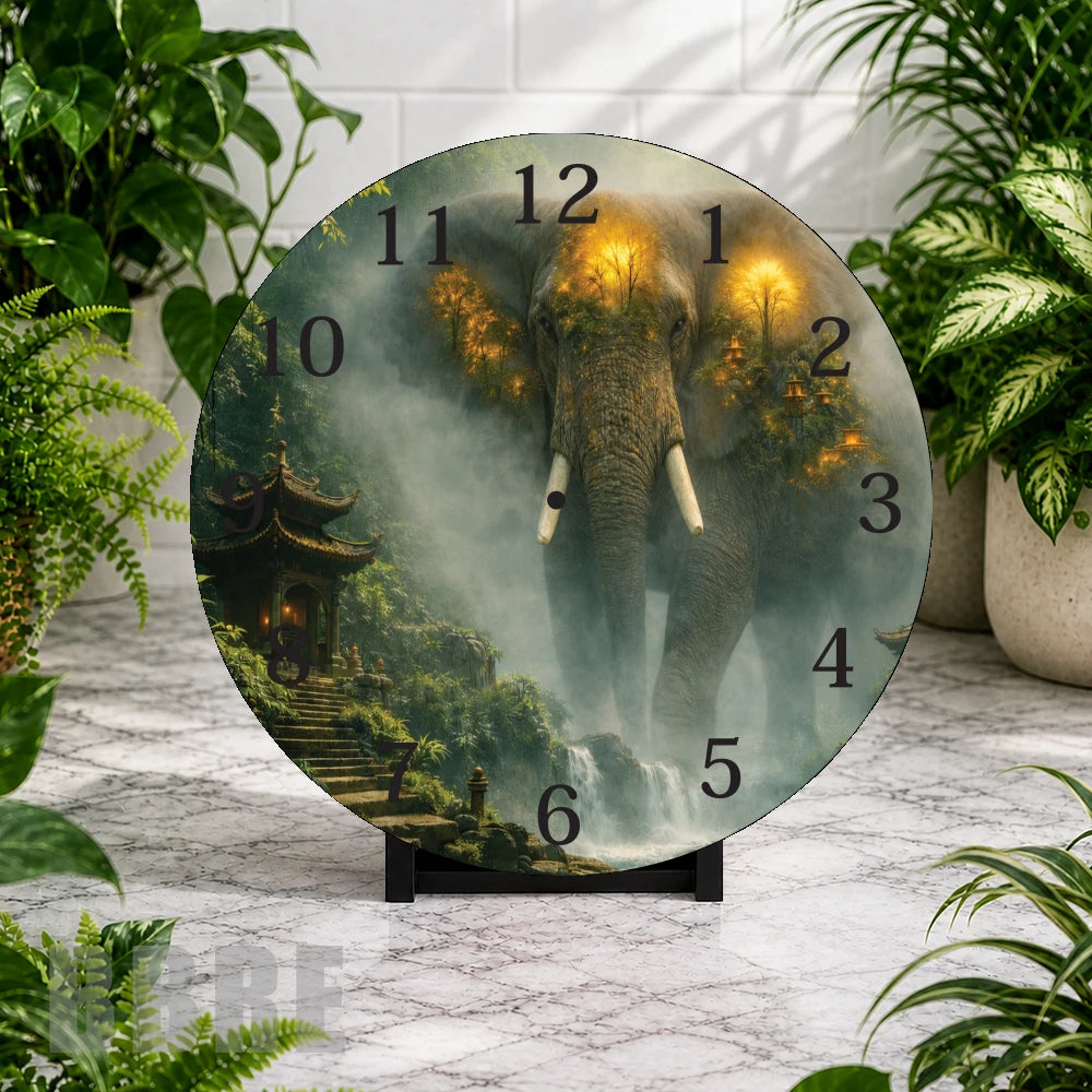 Majestic Elephant Clock Mockup,