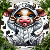 Cute Cow Clock Sublimation Wrap,
