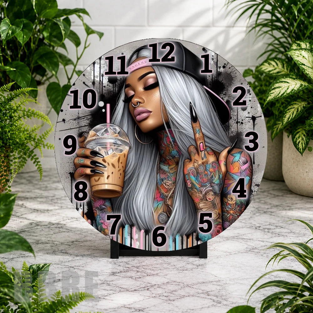 Urban Goddess Clock Mockup,