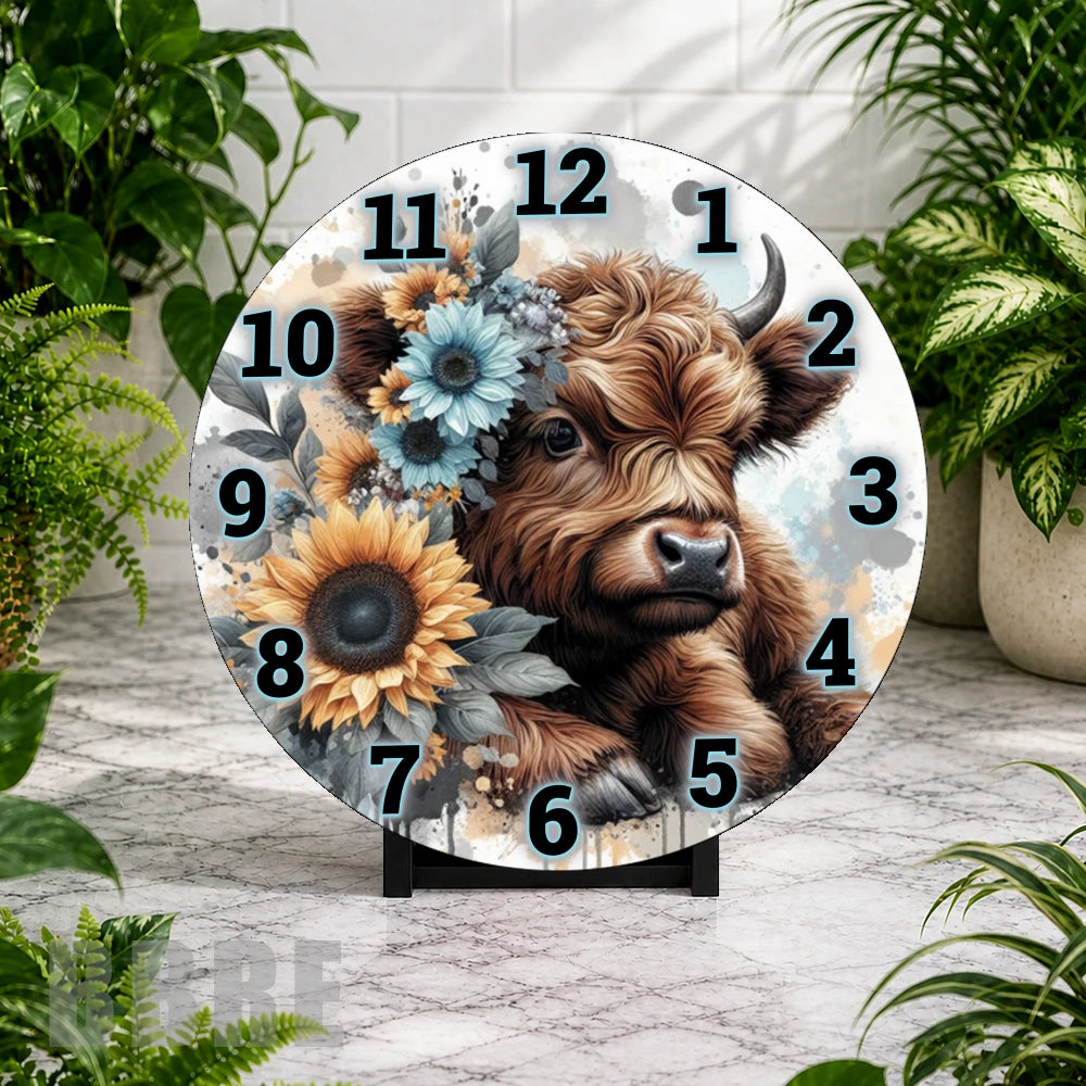 Floral Calf Clock Mockup,