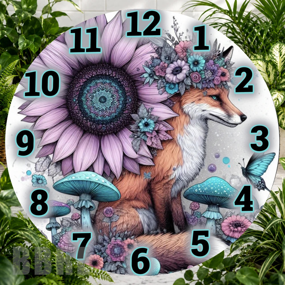 Floral Fox Clock Sublimation Wrap,