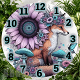 Floral Fox Clock Sublimation Wrap,
