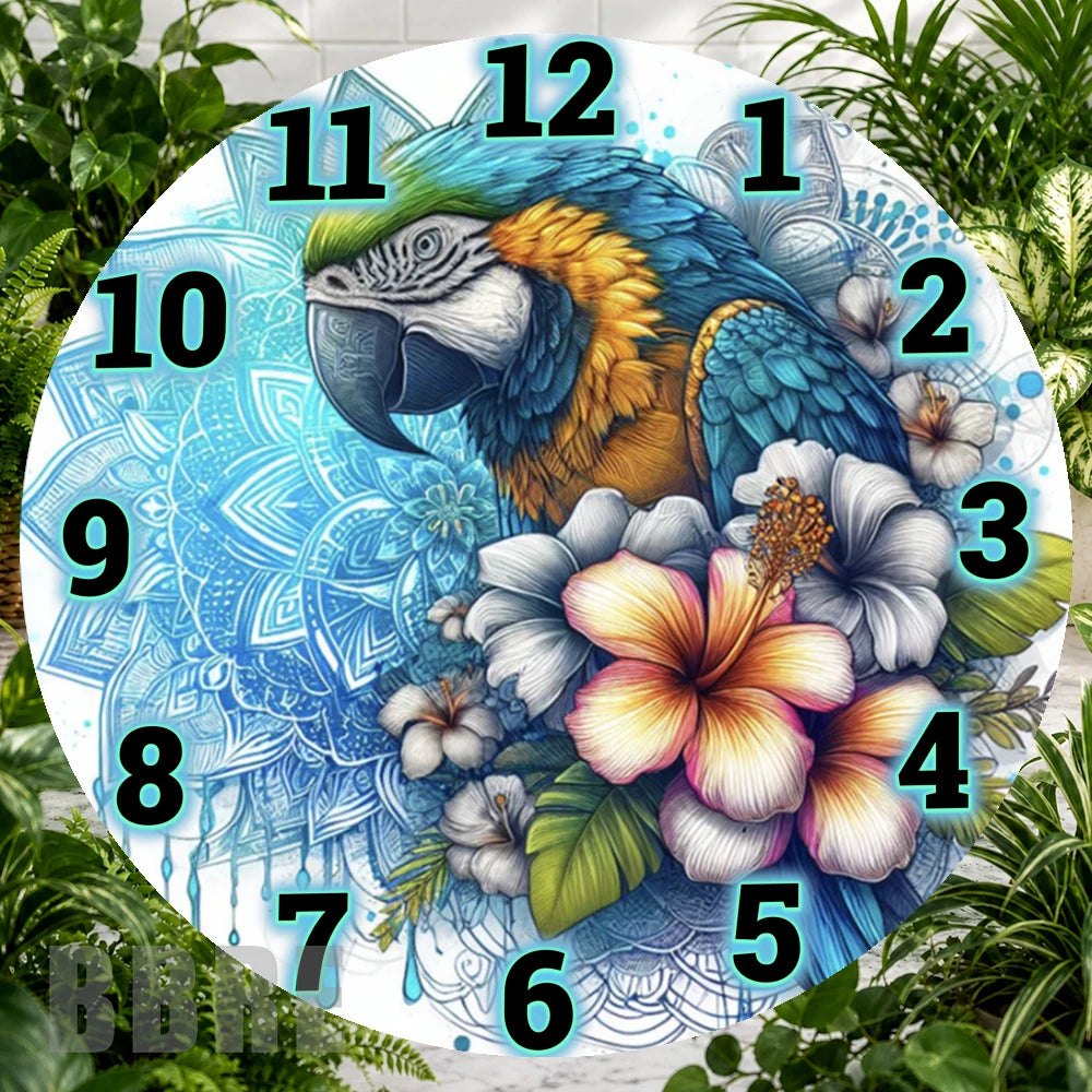 Tropical Parrot Clock Sublimation Wrap,