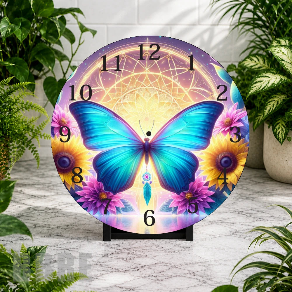 Butterfly Bloom 3 Clock Mockup,
