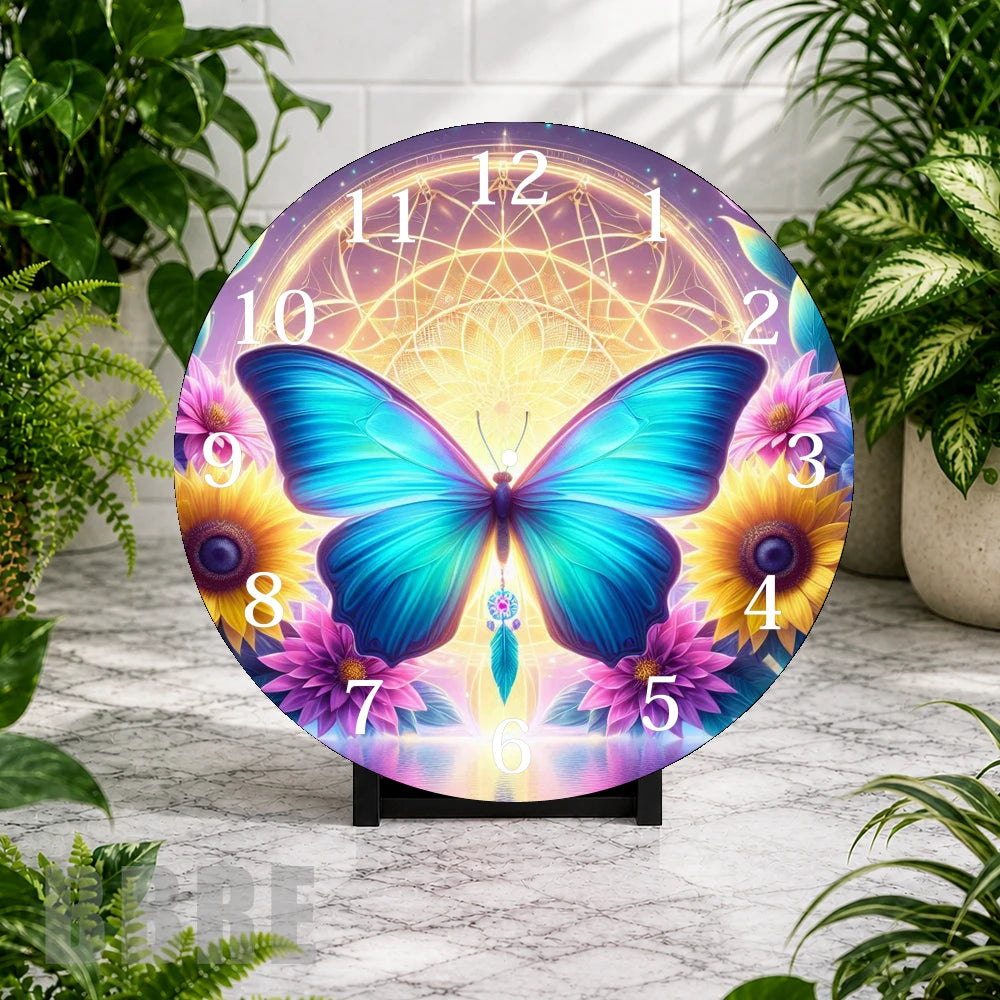 Butterfly Bloom 4 Clock Mockup,
