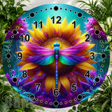 Dragonfly Sunflower Clock Sublimation Wrap,