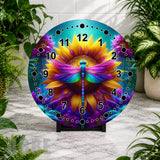 Dragonfly Sunflower Clock Mockup,