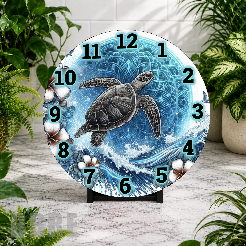 Ocean Turtle Clock Mockup,