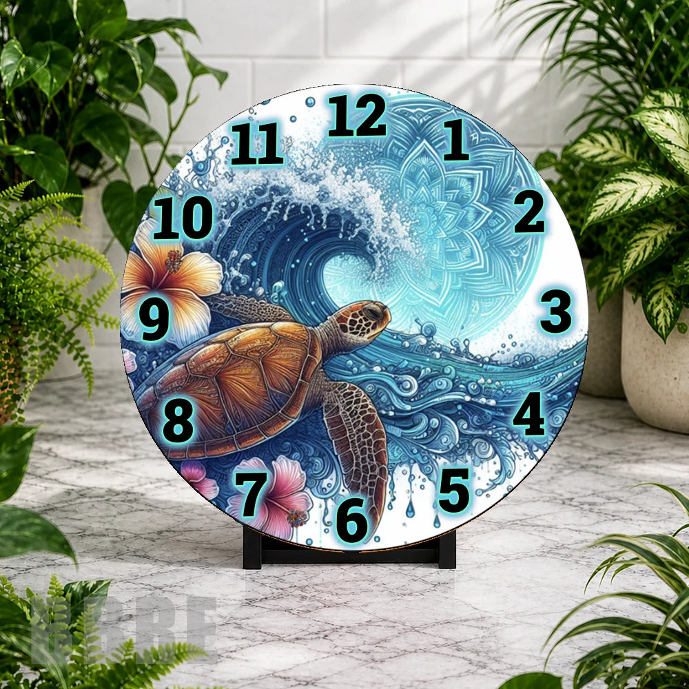 Turtle Wave Clock Mockup,