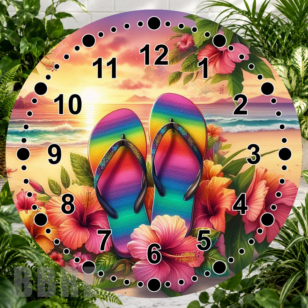Tropical Flip Flops Clock Sublimation Wrap,