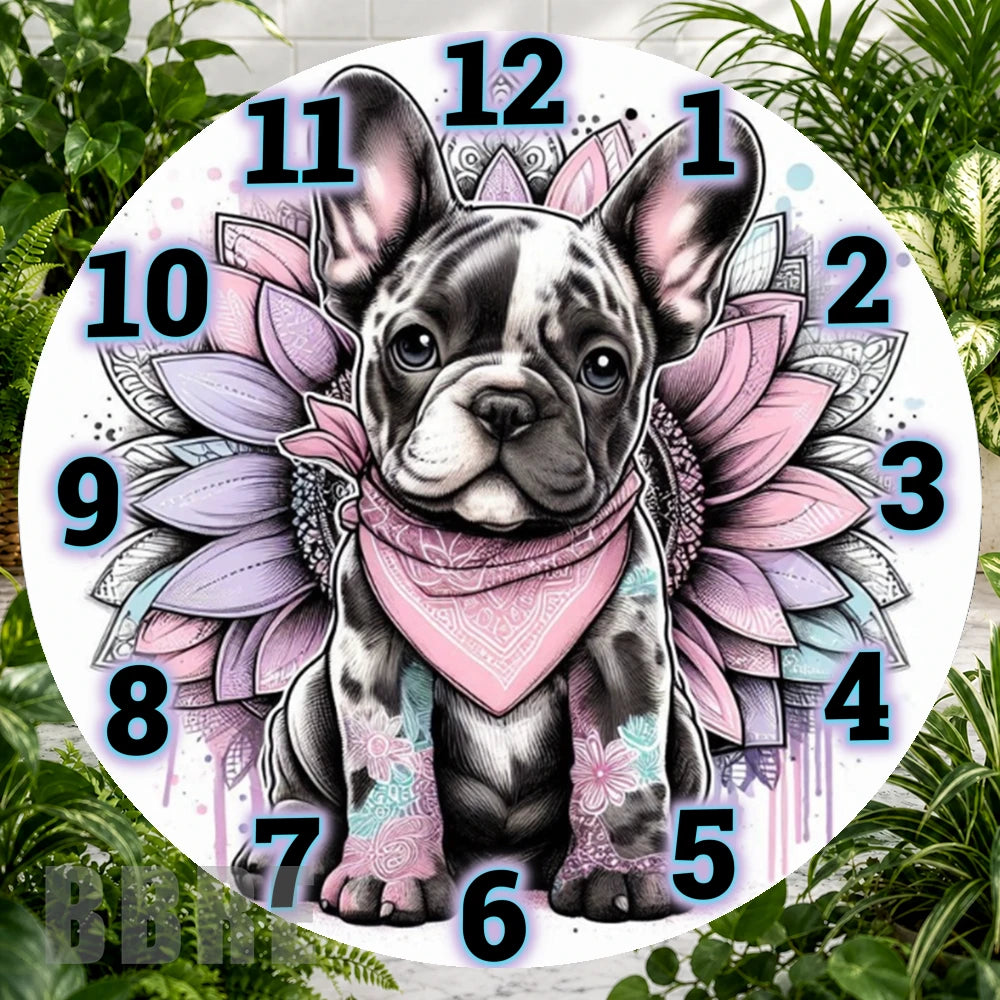 French Bulldog Clock Sublimation Wrap,