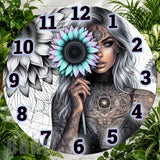 Sunflower Goddess Clock Sublimation Wrap,