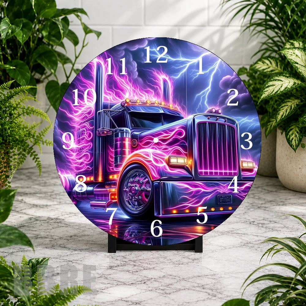 Electric Truck Clock Mockup,
