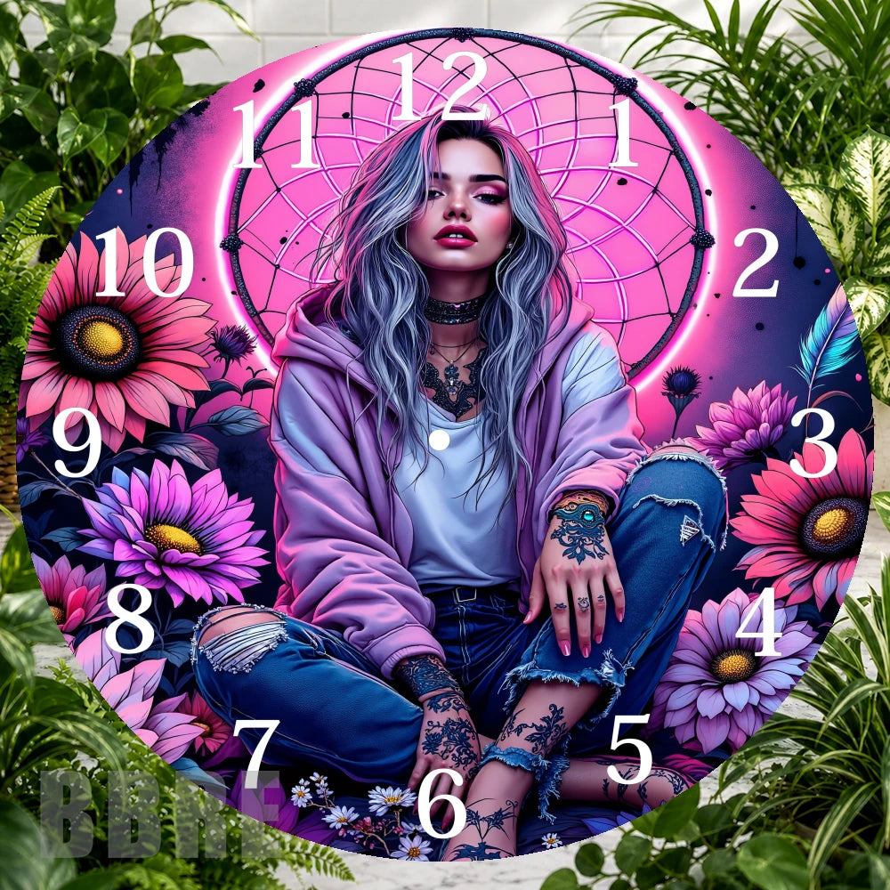 Dreamy Floral Clock Sublimation Wrap,