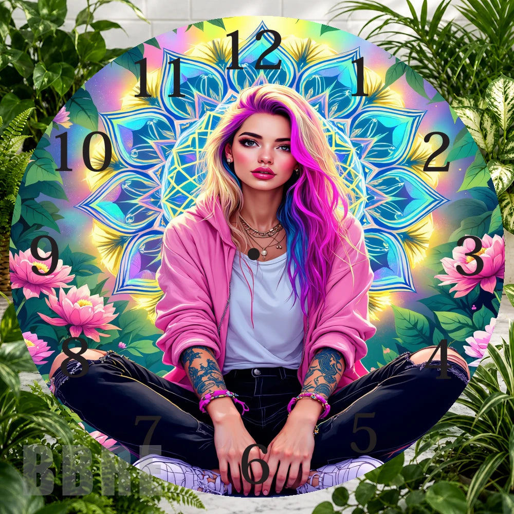 Colorful Mandala Clock Sublimation Wrap,