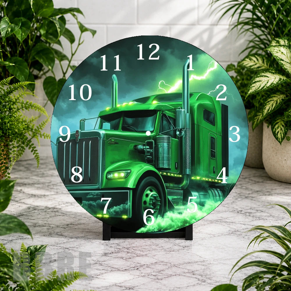 Green Truck 2 Clock Mockup,