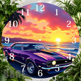 Sunset Camaro Clock Sublimation Wrap,