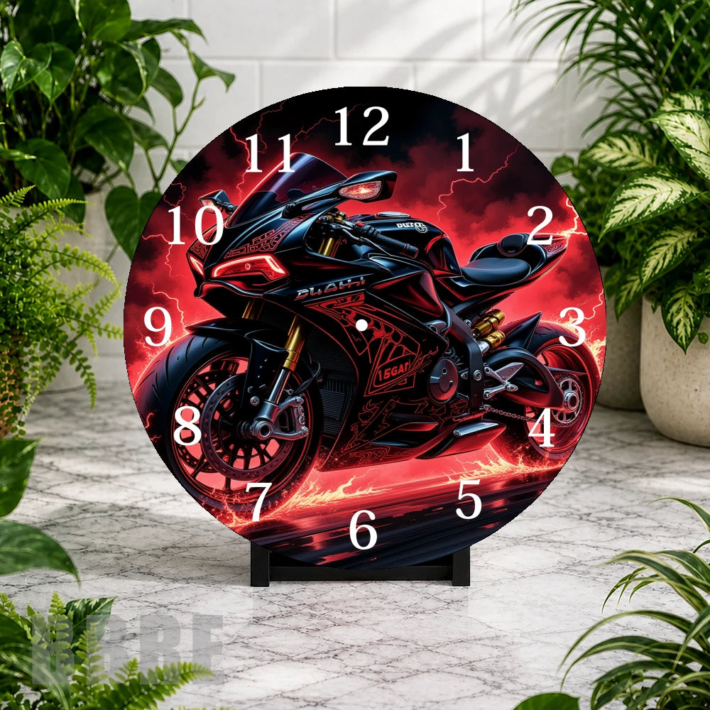 Racing Motorcycle Clock Mockup,