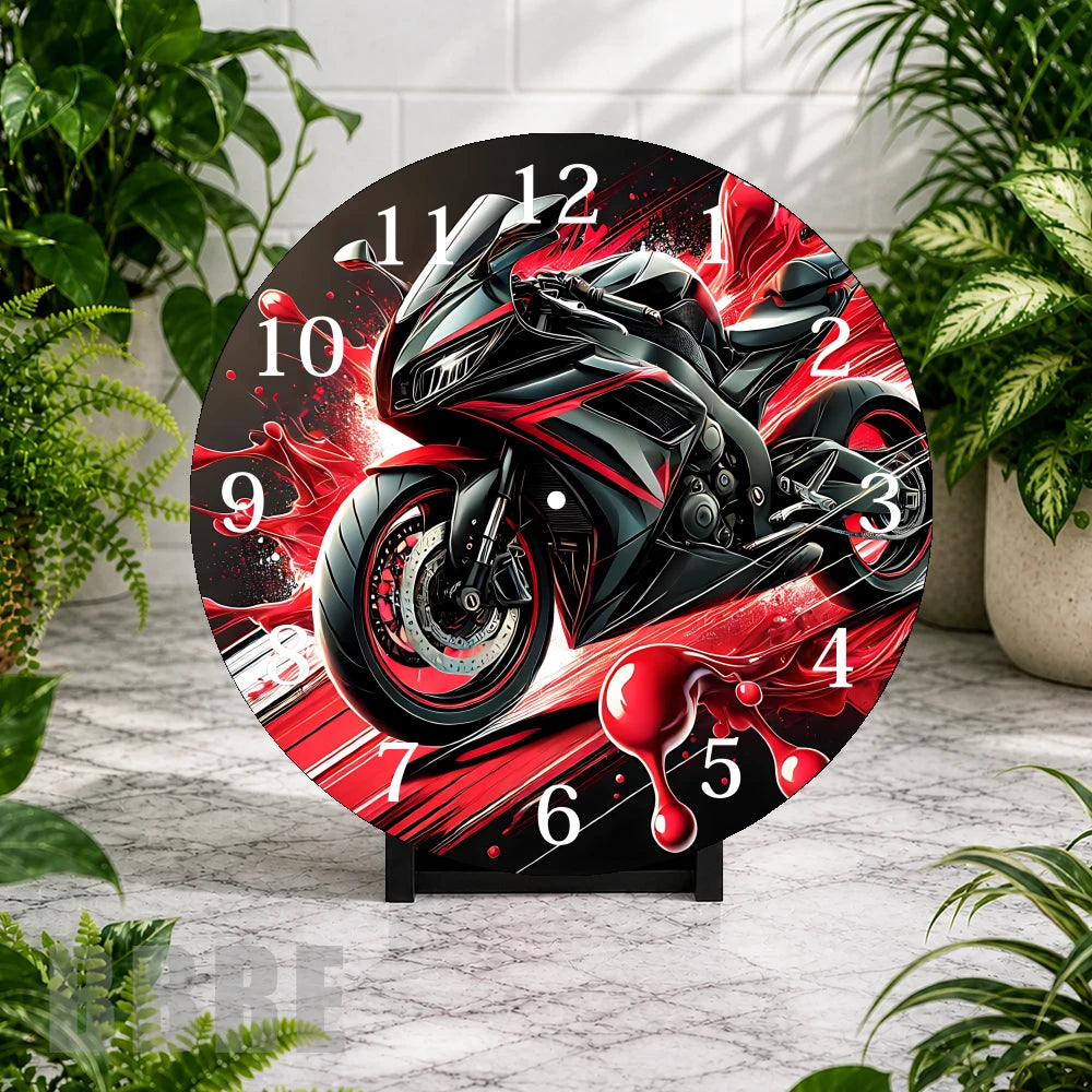 Racing Motorcycle 2 Clock Mockup,