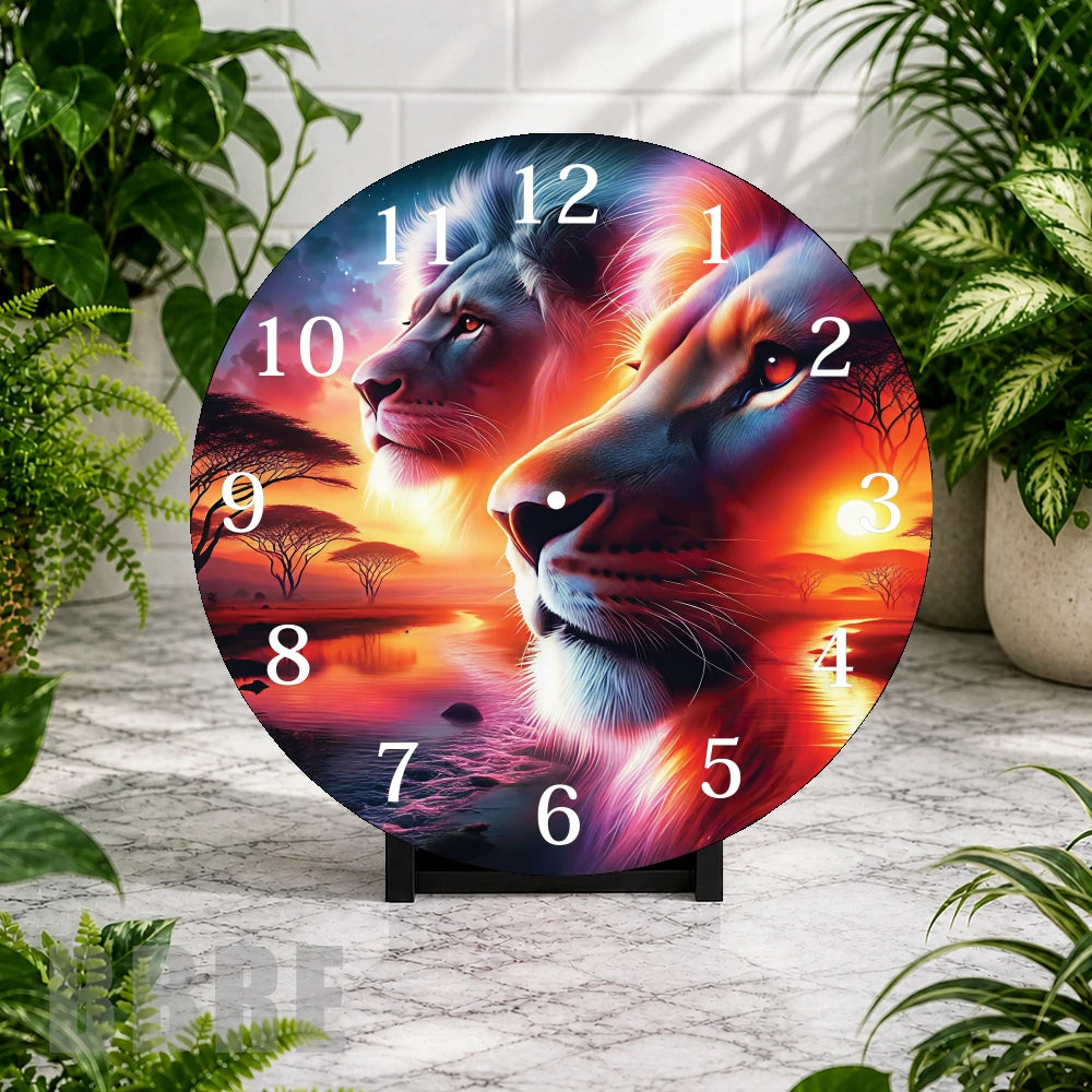 Majestic Lions Clock Mockup,