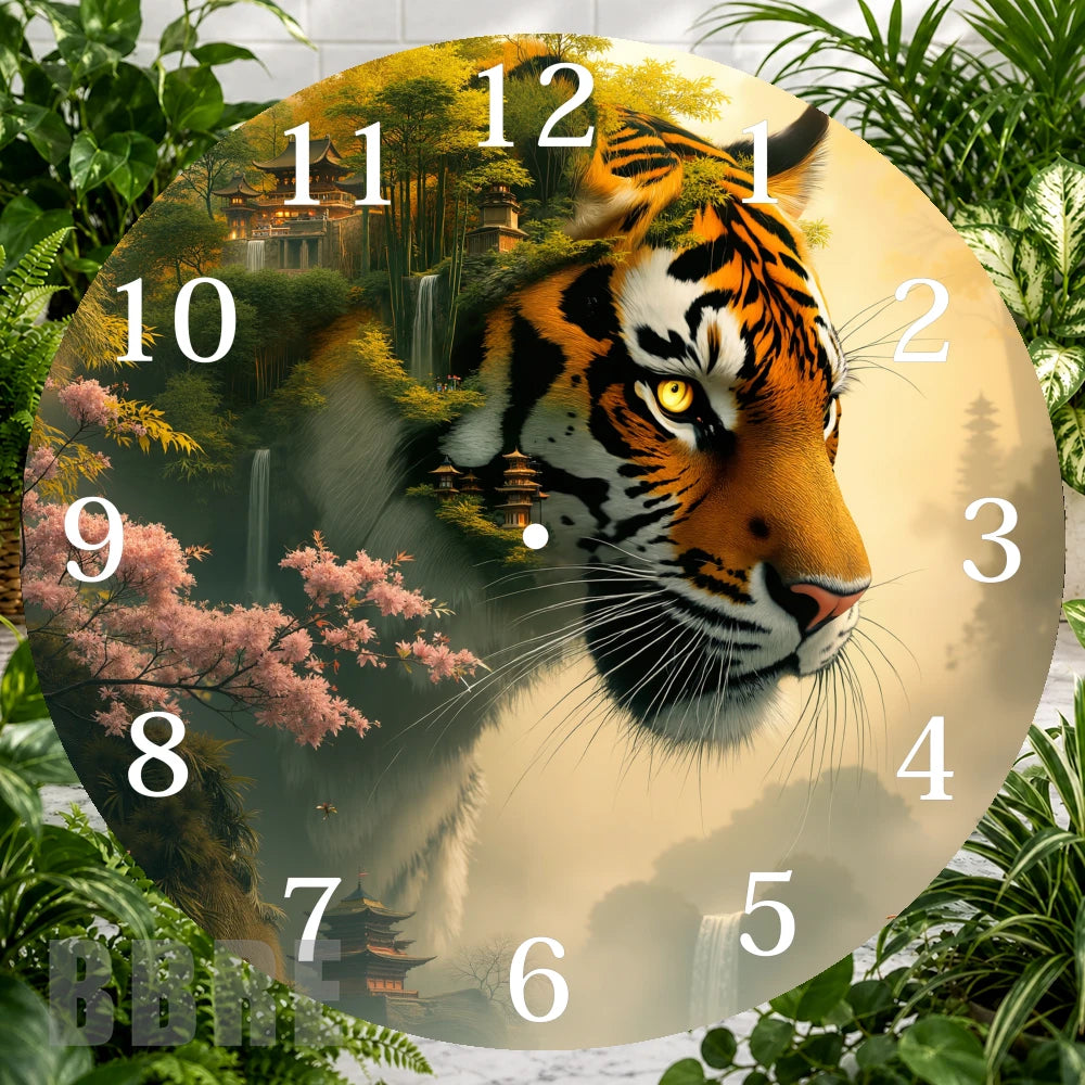 Tiger Landscape Clock Sublimation Wrap,