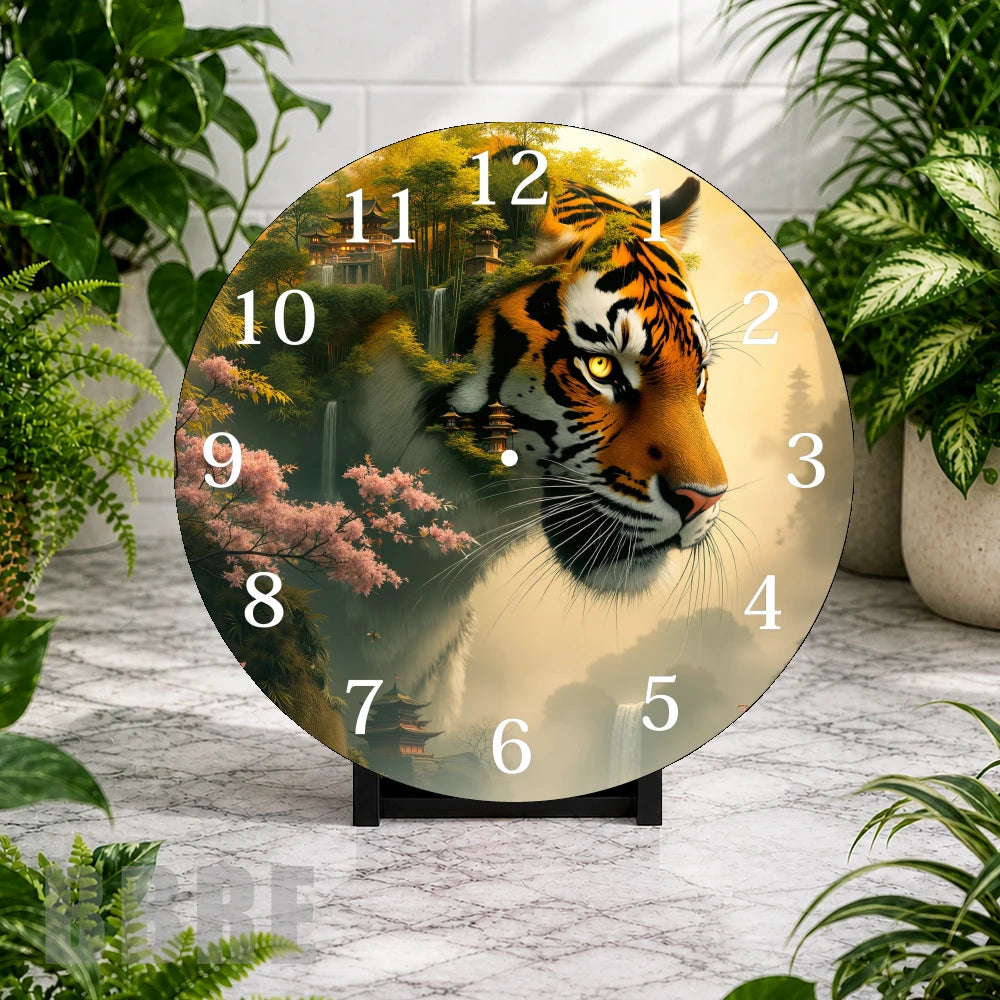 Tiger Landscape Clock Mockup,