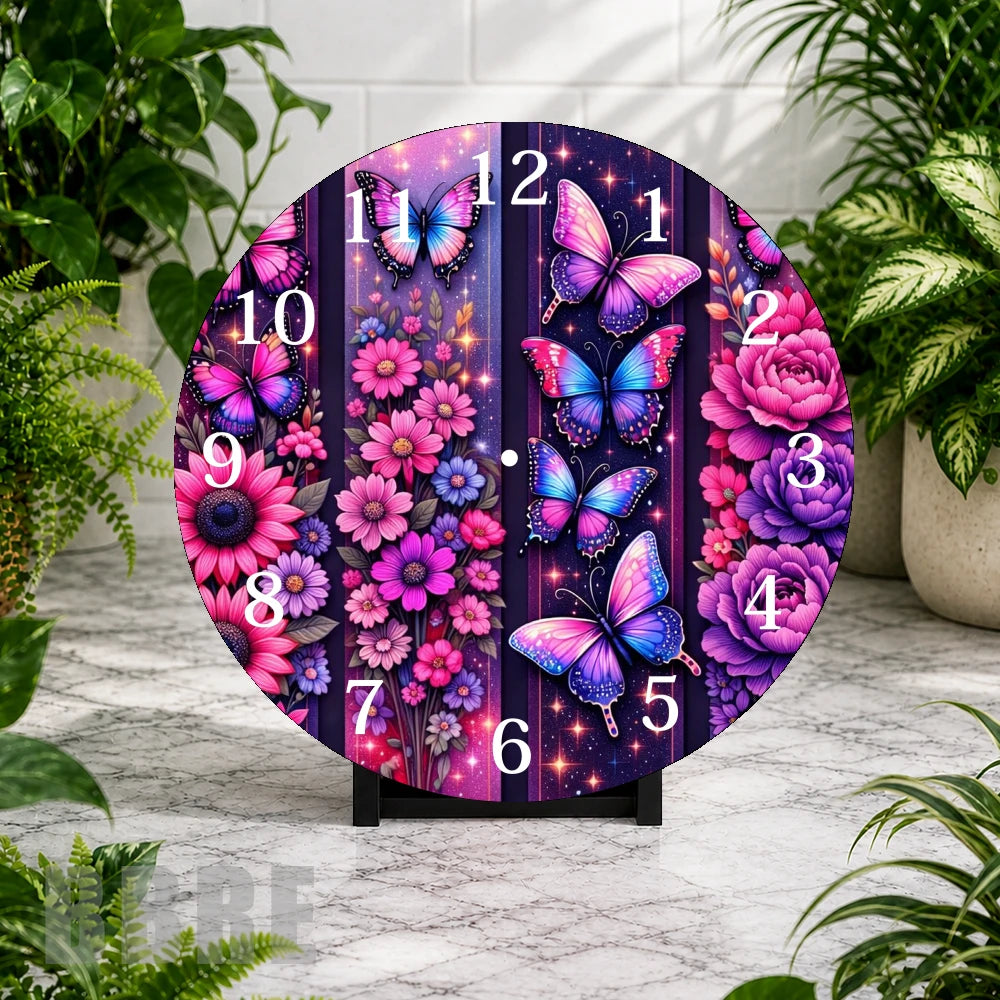 Butterfly Bloom 5 Clock Mockup,