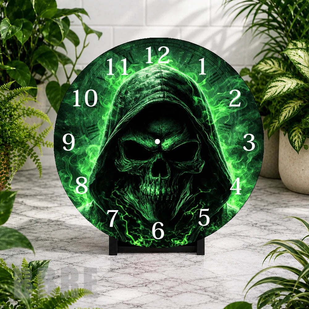 Green Skull 2 Clock Mockup,