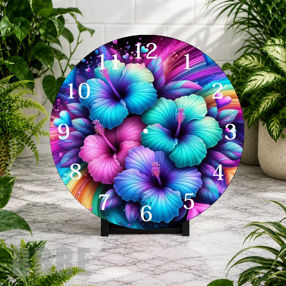 Floral Clock Clock Mockup,