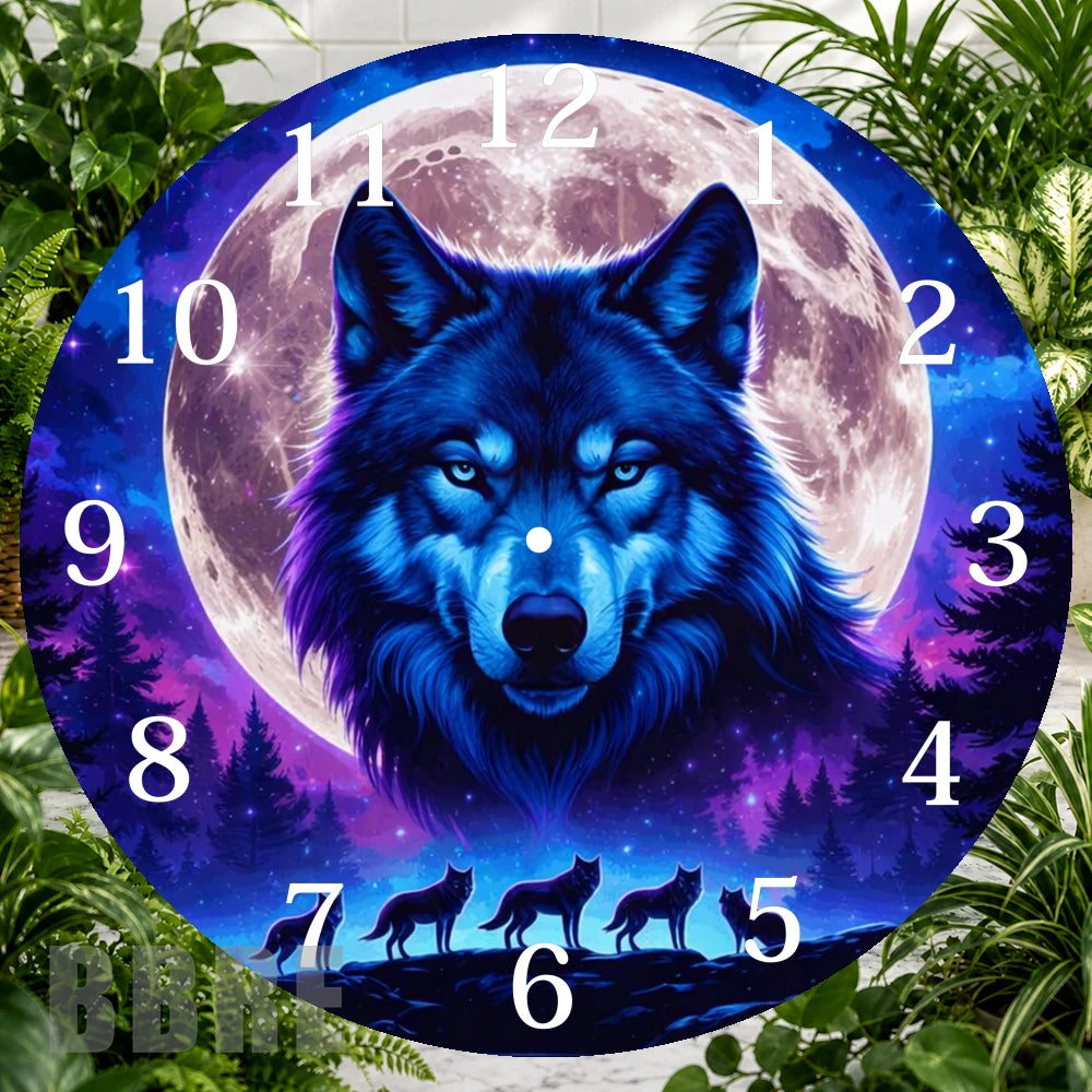 Moonlit Wolf Clock Sublimation Wrap,
