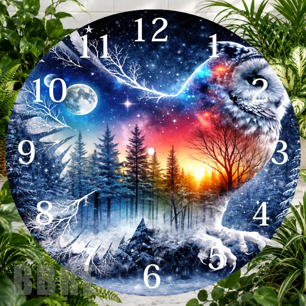 Mystical Owl Clock Sublimation Wrap,
