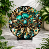 Turquoise Floral Clock Mockup,