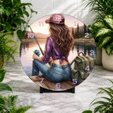 Fishing Girl Clock Mockup,