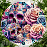 Floral Skull 7 Clock Sublimation Wrap,