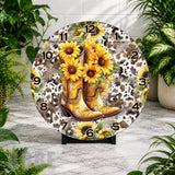 Sunflower Boots Clock Mockup,