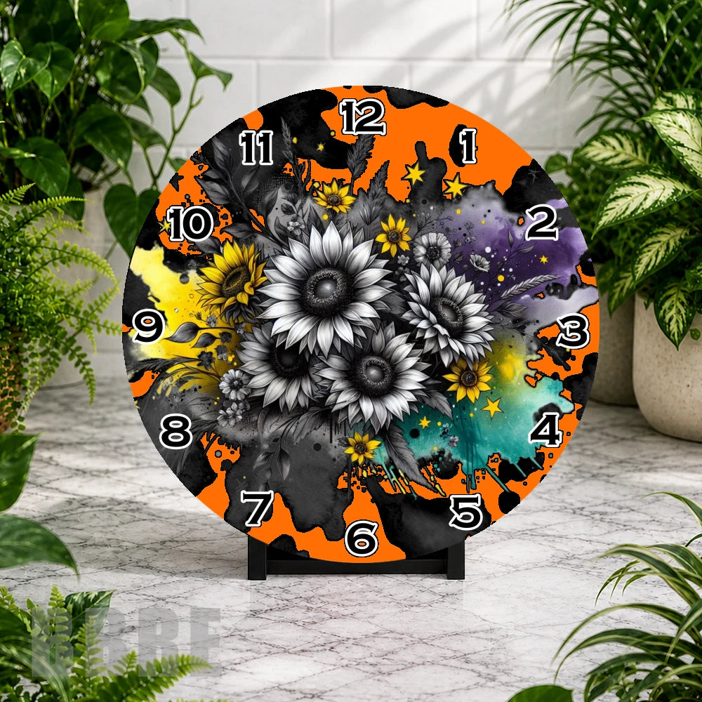 Sunflower Splash Clock Mockup,