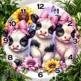 Cow Trio Clock Sublimation Wrap,