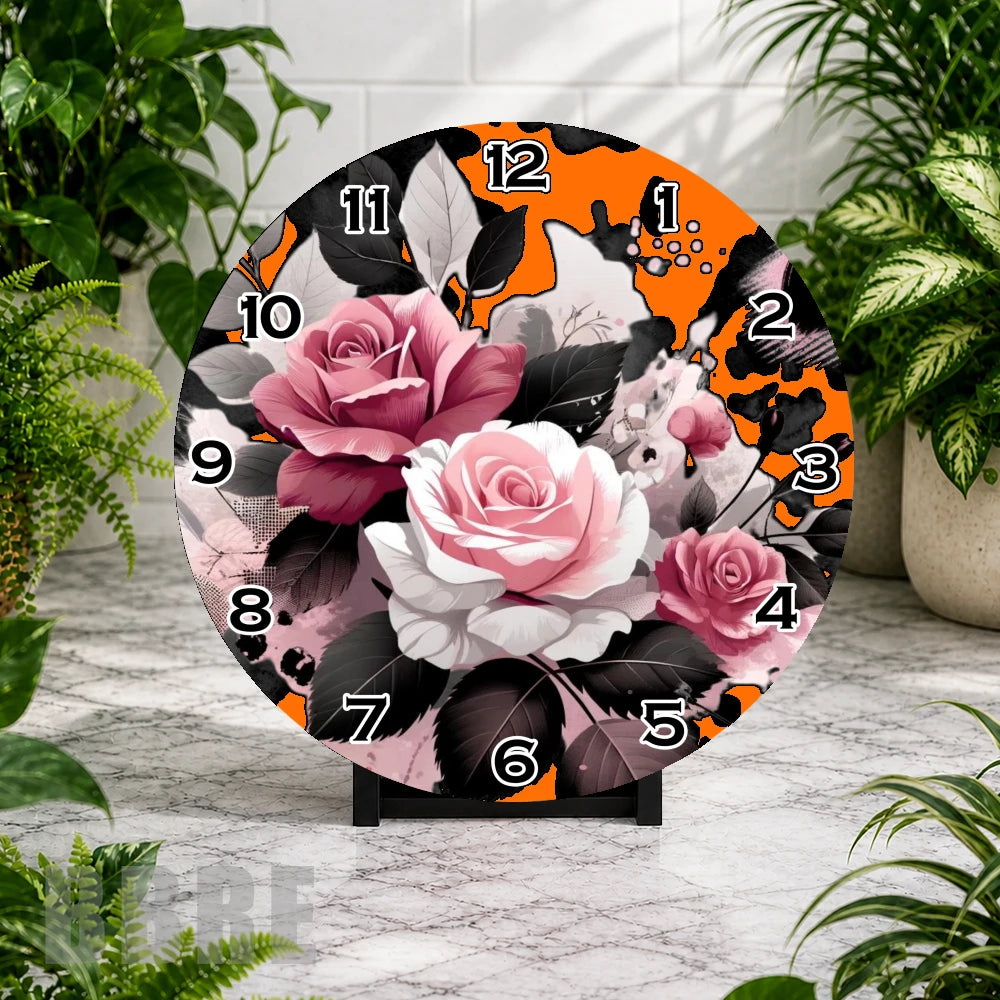 Floral Elegance Clock Mockup,