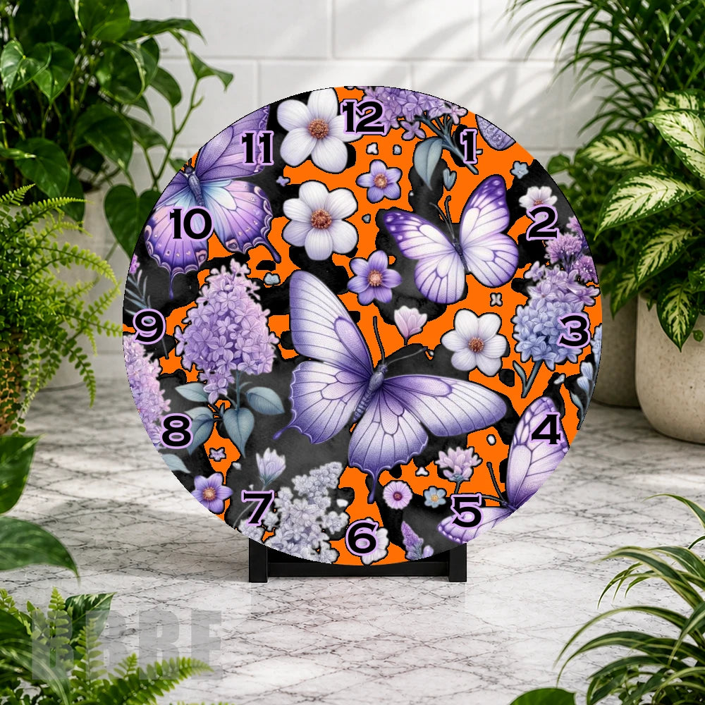 Butterfly Bloom 6 Clock Mockup,