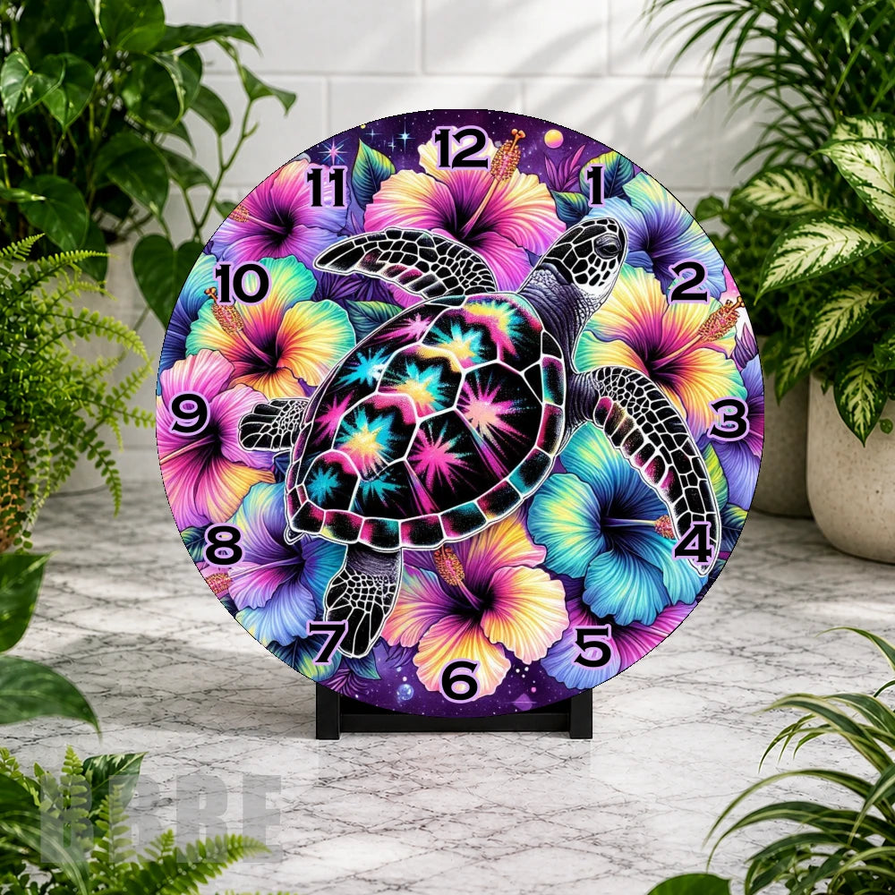 Tropical Turtle 2 Clock Mockup,