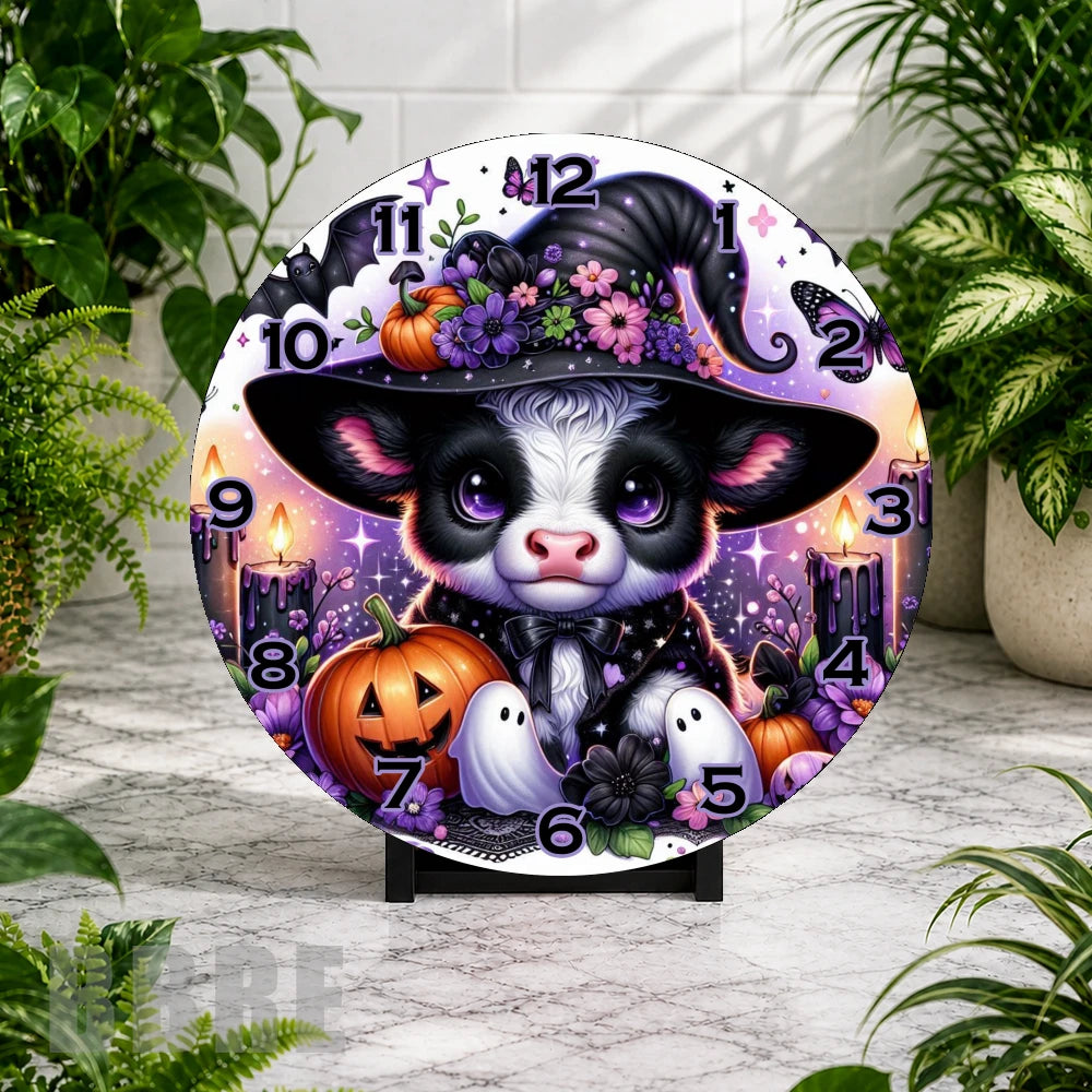 Halloween Cow Clock Mockup,