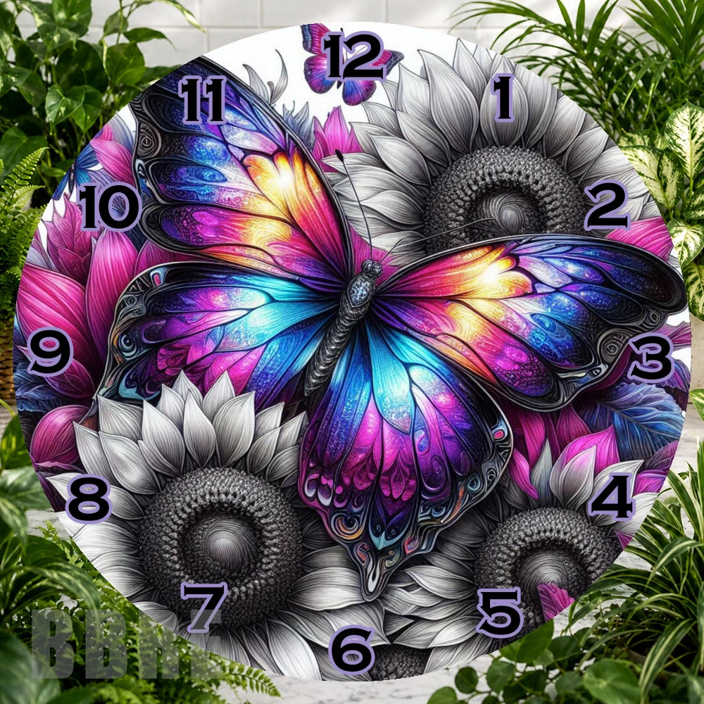 Butterfly Bloom 7 Clock Sublimation Wrap,