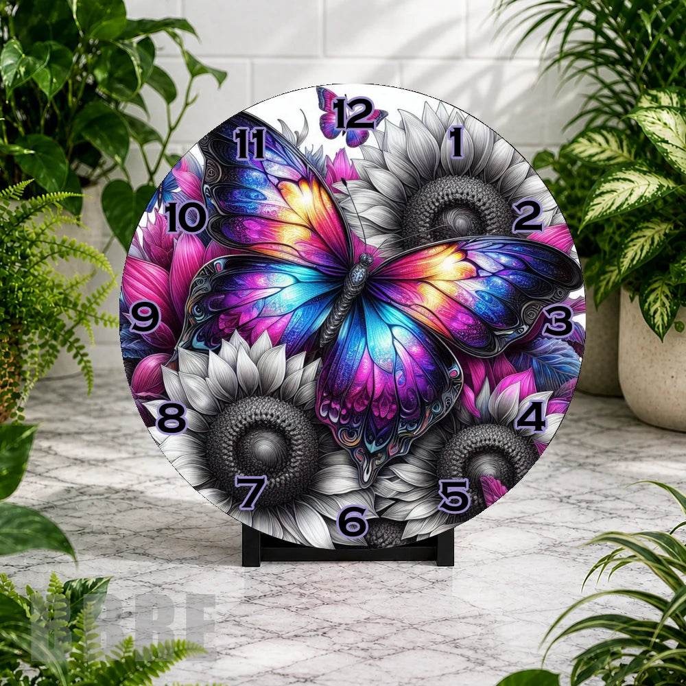 Butterfly Bloom 7 Clock Mockup,