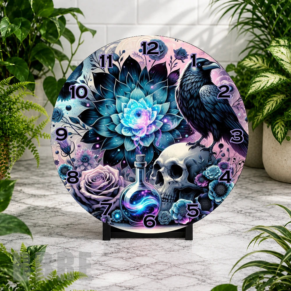 Mystical Floral Clock Mockup,