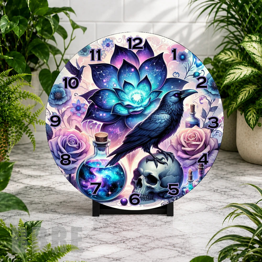 Mystical Raven Clock Mockup,
