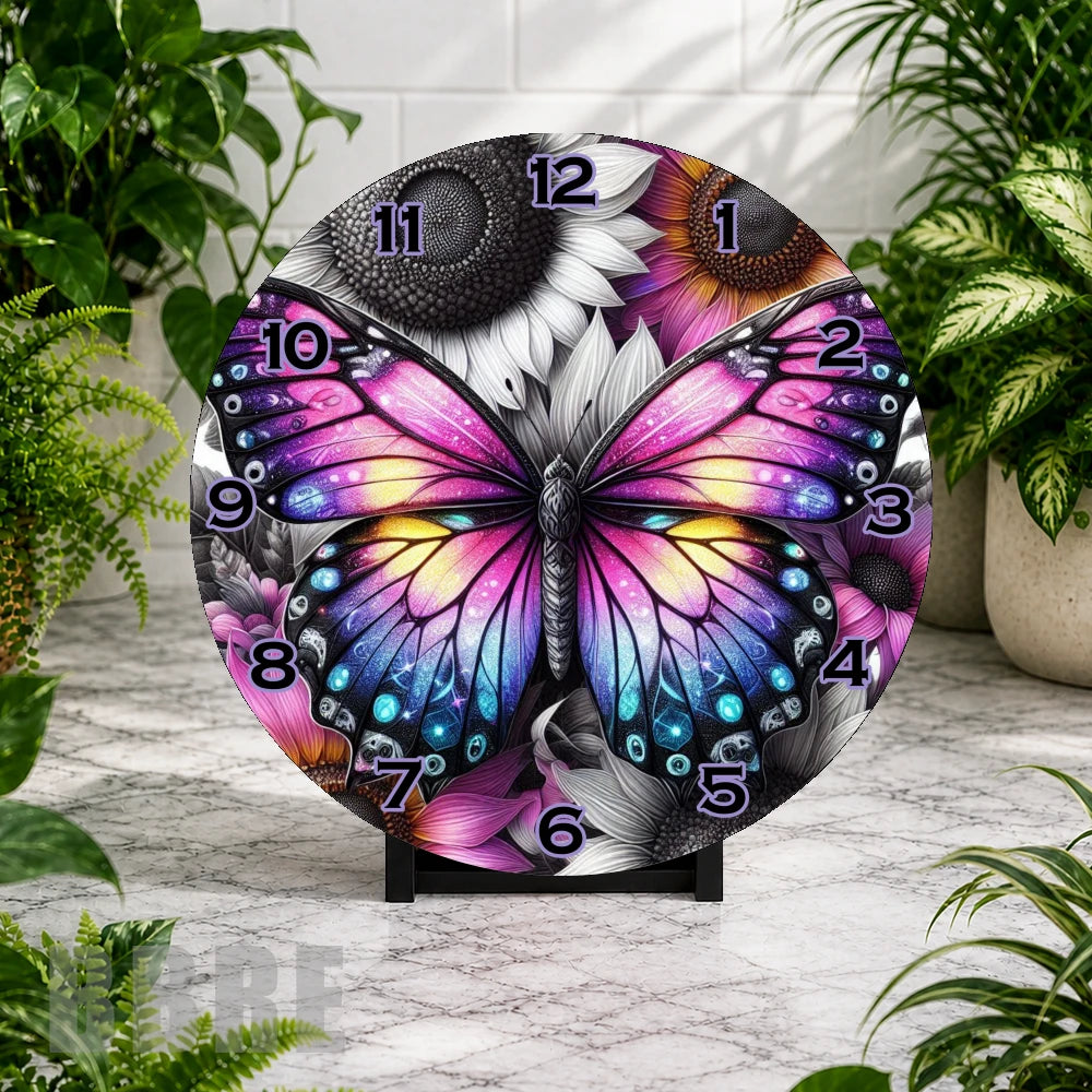 Butterfly Bloom 8 Clock Mockup,