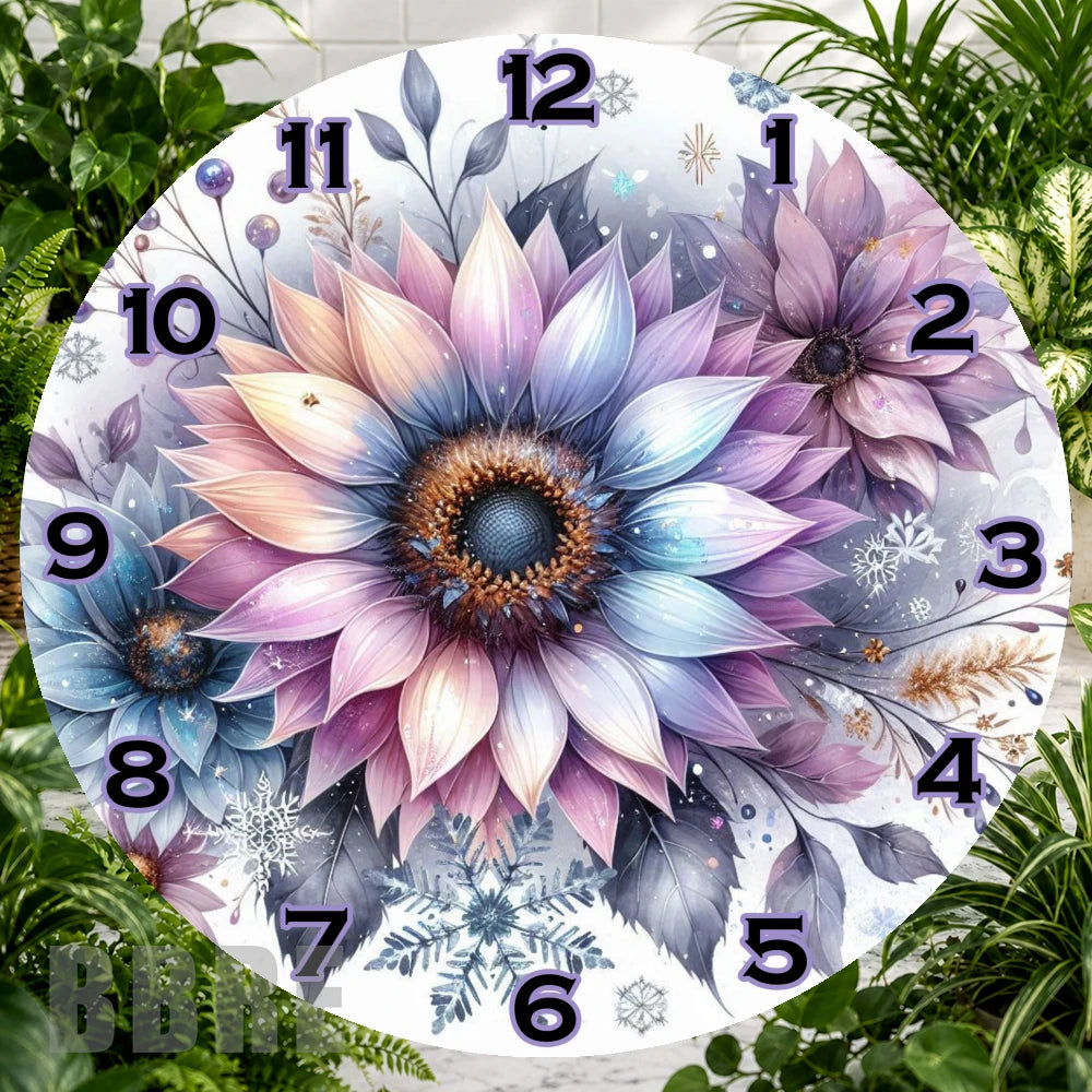 Floral Clock 2 Clock Sublimation Wrap,